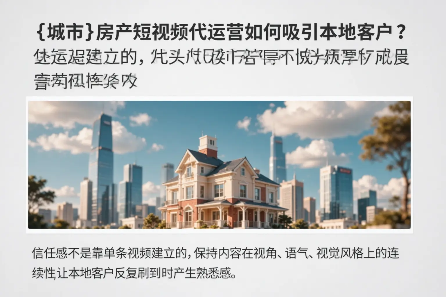 泊头房产短视频代运营如何吸引本地客户？