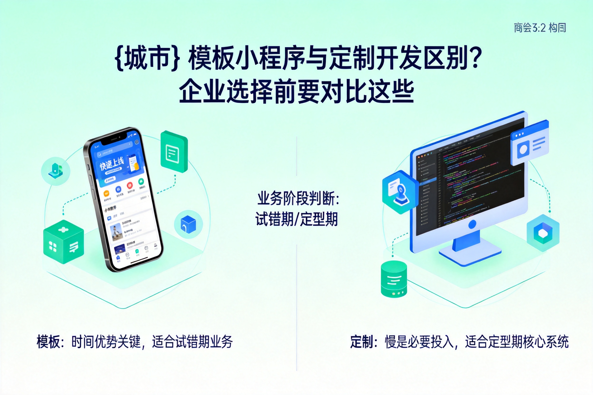 泊头模板小程序与定制开发区别？企业选择前要对比这些